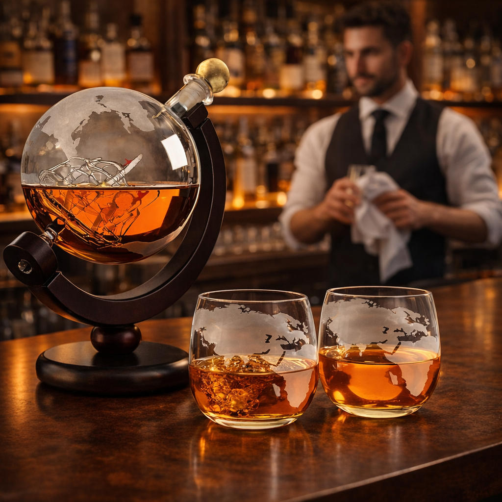 Whiskykarafel - Verdenskort Udgave